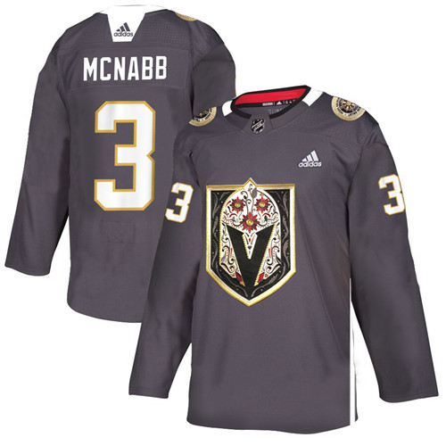 Men's Vegas Golden Knights #3 Brayden McNabb Grey Latino Heritage Night Stitched NHL Jersey